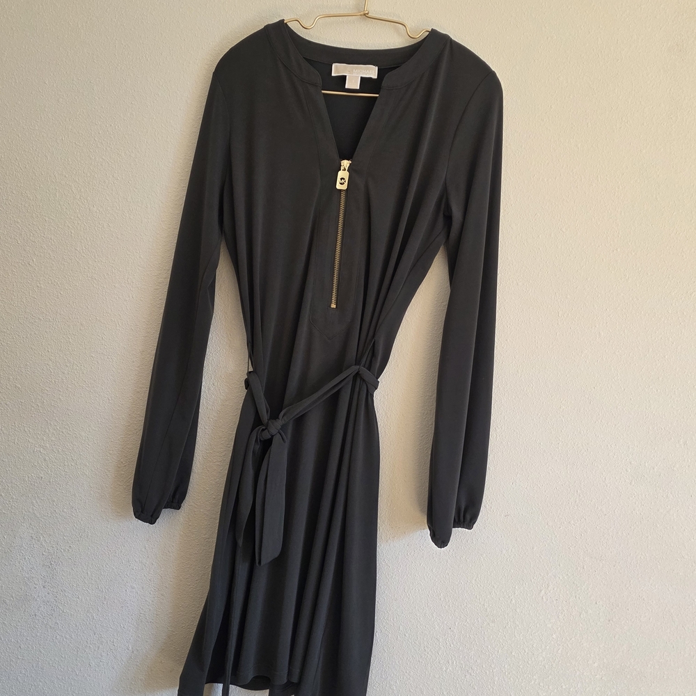 MICHAEL Michael Kors Dark Gray Dress with Gold Zipper